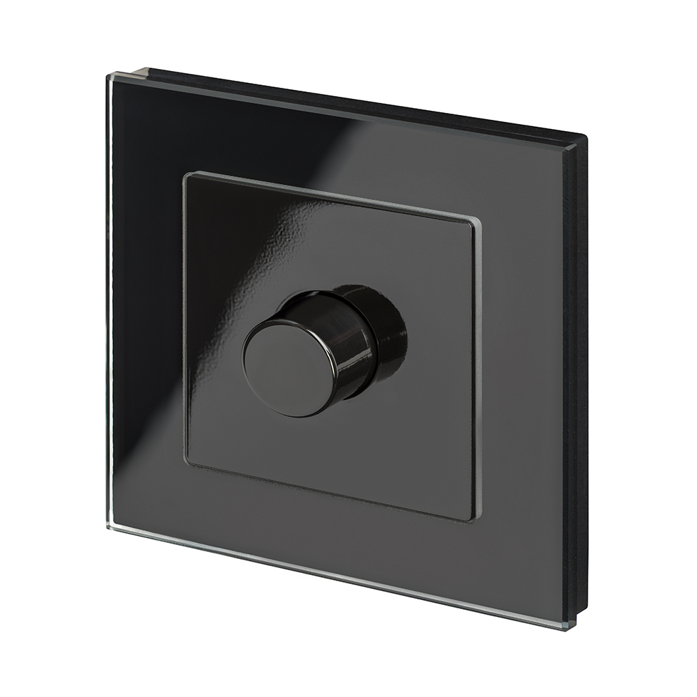 Crystal PG Rotary Intelligent LED Dimmer Switch 1G/2Way Black